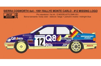 Decal – Ford Sierra Cosworth 4x4 - 1991 Rallye Monte Carlo #12-  missing logo Ford 1/24